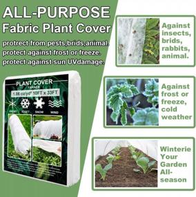 img 3 attached to Reusable Rectangle Plant Blanket For Cold Weather Snow Protection - 10Ft×33Ft Frost Protection Floating Row Cover, Winterize Cover For Garden Plant Covers Freeze Protection
