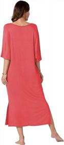 img 1 attached to WEKILI Women'S V Neck Ultra-Soft Plus Size Nightgown With Pockets Loose Long Sleep Dress