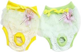img 1 attached to Tangpan Classic Bow-Knot Pet Dog Cotton Diaper Puppy Washable Wrap Pack Of 2 (S)