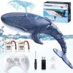 remote control whale shark rc boat - new pool toy for kids ages 8-12 with 2 batteries, ideal for outdoor play: 6+ year old boys and girls. logo