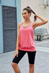 img 3 attached to Women'S Workout Tops: SimpleFun Racerback Sleeveless Scoop Neck Loose Fit Athletic Yoga Tank Tops