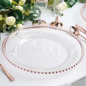 img 3 attached to Rose Gold Acrylic 12" Charger Plates W/ Beaded Rim - 6 Pack From Efavormart