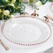 rose gold acrylic 12" charger plates w/ beaded rim - 6 pack from efavormart logo
