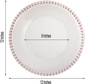 img 1 attached to Rose Gold Acrylic 12" Charger Plates W/ Beaded Rim - 6 Pack From Efavormart