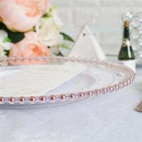 img 2 attached to Rose Gold Acrylic 12" Charger Plates W/ Beaded Rim - 6 Pack From Efavormart