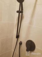img 1 attached to Gabrylly Brushed Gold Wall Mounted Slide Bar Shower System With High Pressure 10" Rain Shower Head, 5-Setting Handheld Shower Set, And Valve Trim Diverter. review by Tom Lantz