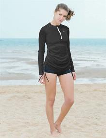 img 1 attached to Baleaf Half Zip Protection Rashguard Adjustable Women's Clothing : Swimsuits & Cover Ups