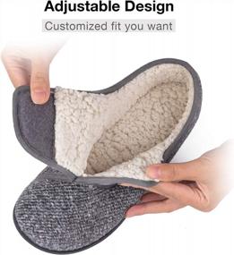 img 2 attached to Comfortable & Warm Diabetic Slippers With Memory Foam For Men - Perfect For Arthritis, Edema & Swollen Feet