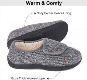 img 1 attached to Comfortable & Warm Diabetic Slippers With Memory Foam For Men - Perfect For Arthritis, Edema & Swollen Feet