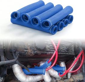 img 4 attached to 🔥 High-Temperature Spark Plug Wire Boots Heat Shield Protector Sleeve Cover: Replacement for SBC BBC 350 454 - 1200°, Blue (8PCS, 6 Inch)