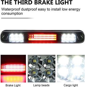 img 2 attached to Chrome Housing Smoked Lens 3rd Brake Light for 88-99 Chevy/GMC C1500 C2500 K1500 K2500 Silverado Blazer - LED Cargo Lamp High Mount Stop Light