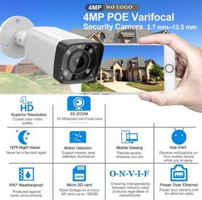 img 3 attached to Outdoor Surveillance Camera With 5X Optical Zoom, 4MP Varifocal Motorized Lens, And 196Ft IR Night Vision - PoE IP Bullet Camera With 128GB SD Card Slot And Weatherproof Design (IP67)