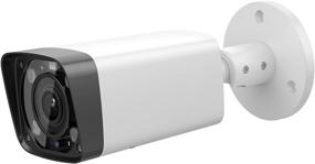 img 4 attached to Наружная камера наблюдения с 5-кратным оптическим зумом, 4-мегапиксельным варифокальным моторизованным объективом и 196-футовым ИК-ночным видением — цилиндрическая IP-камера PoE со слотом для SD-карты на 128 ГБ и защищенным от непогоды дизайном (IP67)