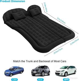 img 2 attached to 🚗 Inflatable Car Air Mattress for SUV - Full Size Bed with Electric Pump, 2 Pillows - Portable Sleeping Pad for Home, Outdoor, Travel, Camping