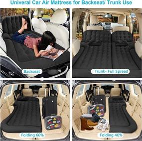 img 3 attached to 🚗 Inflatable Car Air Mattress for SUV - Full Size Bed with Electric Pump, 2 Pillows - Portable Sleeping Pad for Home, Outdoor, Travel, Camping