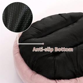 img 2 attached to 🐾 Soft and Durable Buddy Round Pet Bed in Pink Suede - Non-Slip Bottom, Ideal for Dogs and Cats, Size: 21.5x7