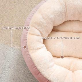 img 1 attached to 🐾 Soft and Durable Buddy Round Pet Bed in Pink Suede - Non-Slip Bottom, Ideal for Dogs and Cats, Size: 21.5x7