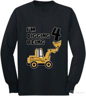 construction bulldozer 4th birthday toddler/kids long sleeve t-shirt logo