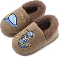 👶 durable cartoon toddler slippers: perfect boys' shoes for cozy comfort logo