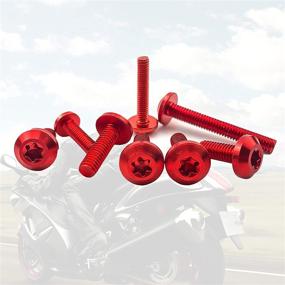 img 1 attached to Upgraded Version Motorcycle Fairing Bolt Kit Complete Windscreen Bodywork Screws Washers Nut Clips Fasteners For Kawasaki Suzuki Ducati (Red)