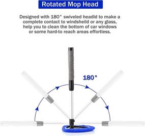 img 1 attached to 🔹 JustTOP Window Windshield Cleaning Tool: Extendable Long-Reach Handle for Efficient Car and Office Interior Exterior Cleaning - Blue