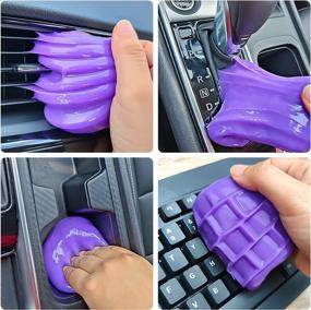 img 2 attached to 🚗 Universal Car Air Vent Dust Cleaner - Car Detailing Kit and Cleaning Gel for Women and Men - Auto Detailing Tools and Supplies - Purple Cleaning Putty Mud Slime for Keyboard, PC, and Interior Surfaces