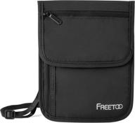👜 freetoo neck wallet: secure rfid blocking travel pouch for passport, tickets, and more (black)" logo