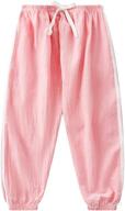 👶 purmume kids' slub cotton baby long bloomers pants trousers for boys and girls (18m-8t) логотип