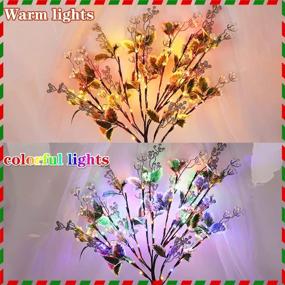 img 3 attached to HOHOTIME Lighted Birch Tree Battery Powered Timer Warm White LED Artificial Branch Tree,White Willow Branch With Lights For Home Wedding Party Christmas Holiday Decoration(Vase Excluded)