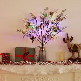 img 2 attached to HOHOTIME Lighted Birch Tree Battery Powered Timer Warm White LED Artificial Branch Tree,White Willow Branch With Lights For Home Wedding Party Christmas Holiday Decoration(Vase Excluded)