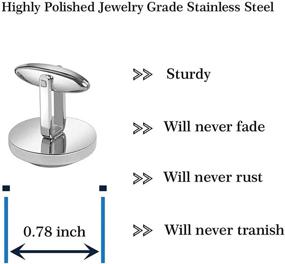 img 2 attached to Полированные запонки из нержавеющей стали CuffSecret Pattern
