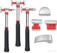 🔨 yiyitools 7 piece auto body repair tool hammer dolly set – carbon steel dolly and hammer dent body fender tool kit, yy2020064 логотип