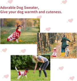 img 1 attached to ❤️ Cute Love Heart Dog Sweater: Warm Knitwear for Small-Medium Dogs in Cold Weather