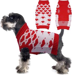 img 4 attached to ❤️ Cute Love Heart Dog Sweater: Warm Knitwear for Small-Medium Dogs in Cold Weather