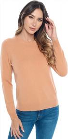 img 4 attached to Mariyaab Women'S 100% Cashmere Crew Neck Sweater With Soft And Long Sleeves - Round Neck Design