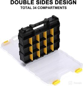 img 2 attached to 🔧 34-Compartment Mayouko Double Side Tools Organizer with Customizable Removable Plastic Dividers - Black/Yellow - Ideal for Small Parts Storage and Hardware Box Organization