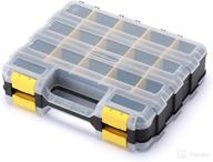 🔧 34-compartment mayouko double side tools organizer with customizable removable plastic dividers - black/yellow - ideal for small parts storage and hardware box organization logo