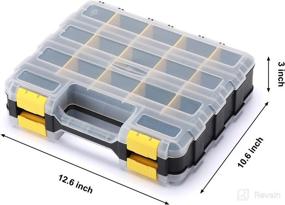 img 1 attached to 🔧 34-Compartment Mayouko Double Side Tools Organizer with Customizable Removable Plastic Dividers - Black/Yellow - Ideal for Small Parts Storage and Hardware Box Organization