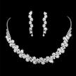 yean silver bride necklace earrings set crystal bridal wedding jewelry sets rhinestone choker necklace prom costume jewelry sets for women and girls logo
