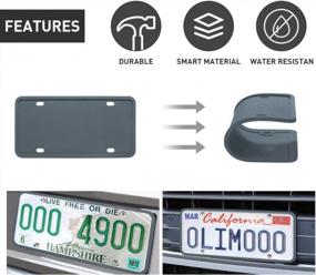 img 1 attached to Grey Silicone License Plate Frame With Patented 5 Drainage Holes - Rain-Proof, Anti-Rust, And Anti-Rattle - Ideal For Car License Plates