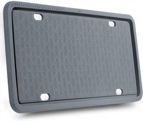 img 4 attached to Grey Silicone License Plate Frame With Patented 5 Drainage Holes - Rain-Proof, Anti-Rust, And Anti-Rattle - Ideal For Car License Plates