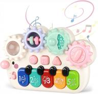 baoli hedgehog piano keyboard toy with lights and sounds - развивающая сенсорная игрушка для раннего обучения для младенцев, малышей, мальчиков и девочек 6-18 месяцев, идеальный подарок на день рождения - белый логотип