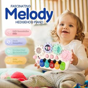 img 3 attached to BAOLI Hedgehog Piano Keyboard Toy With Lights And Sounds - Развивающая сенсорная игрушка для раннего обучения для младенцев, малышей, мальчиков и девочек 6-18 месяцев, идеальный подарок на день рождения - белый