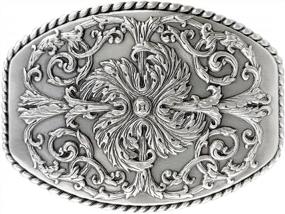 img 4 attached to Multi-Style Western Belt Buckle With Floral Eagle, Dogs, Birds, And Stars For 1-1/2 Inch (38Mm) Straps