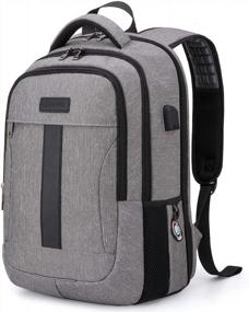 img 4 attached to Business 15.6Inch Laptop Backpack | Anti-Theft School Bookbag | Grey