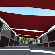 tang sun shades depot 10' x 15' rectanlge waterproof knitted shade sail curved edge red 260 gsm u*v block shade fabric pergola carport canopy replacement awning customize available logo