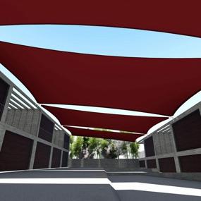 img 4 attached to TANG Sun Shades Depot 10' X 15' Rectanlge Waterproof Knitted Shade Sail Curved Edge Red 260 GSM U*V Block Shade Fabric Pergola Carport Canopy Replacement Awning Customize Available