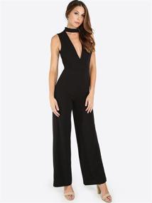 img 2 attached to 👗 Sleeveless Jumpsuits Rompers 1 Black Women's Clothing: MAKEMECHIC Collection at Jumpsuits, Rompers & Overalls