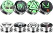 8-piece glow-in-the-dark screw fit ear gauges made of stainless steel for piercing jewelry in sizes 2g to 1-3/16 inch by tbosen logo