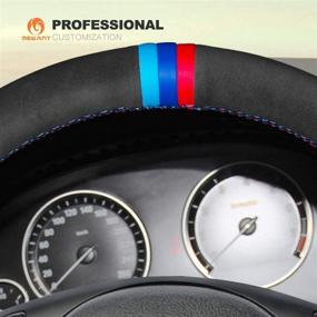 img 2 attached to 🏎️ Premium Black Suede Steering Wheel Cover for BMW 3 Series E46 E46/5 Series (2004-2005) / 5 Series E39 (2002-2003) / M3 (2001-2006) / M5 (2000-2003)